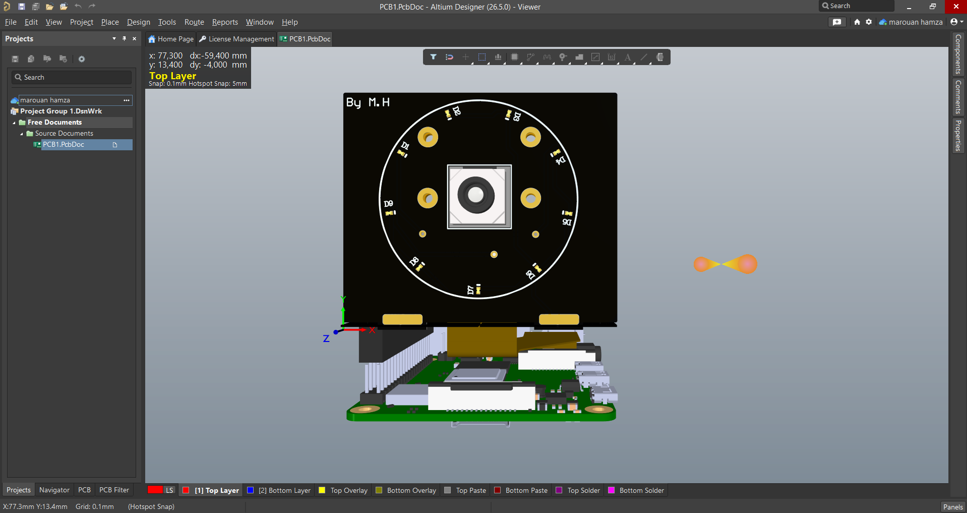4 PCB conçus sous Altium Designer pour Smart Viewer