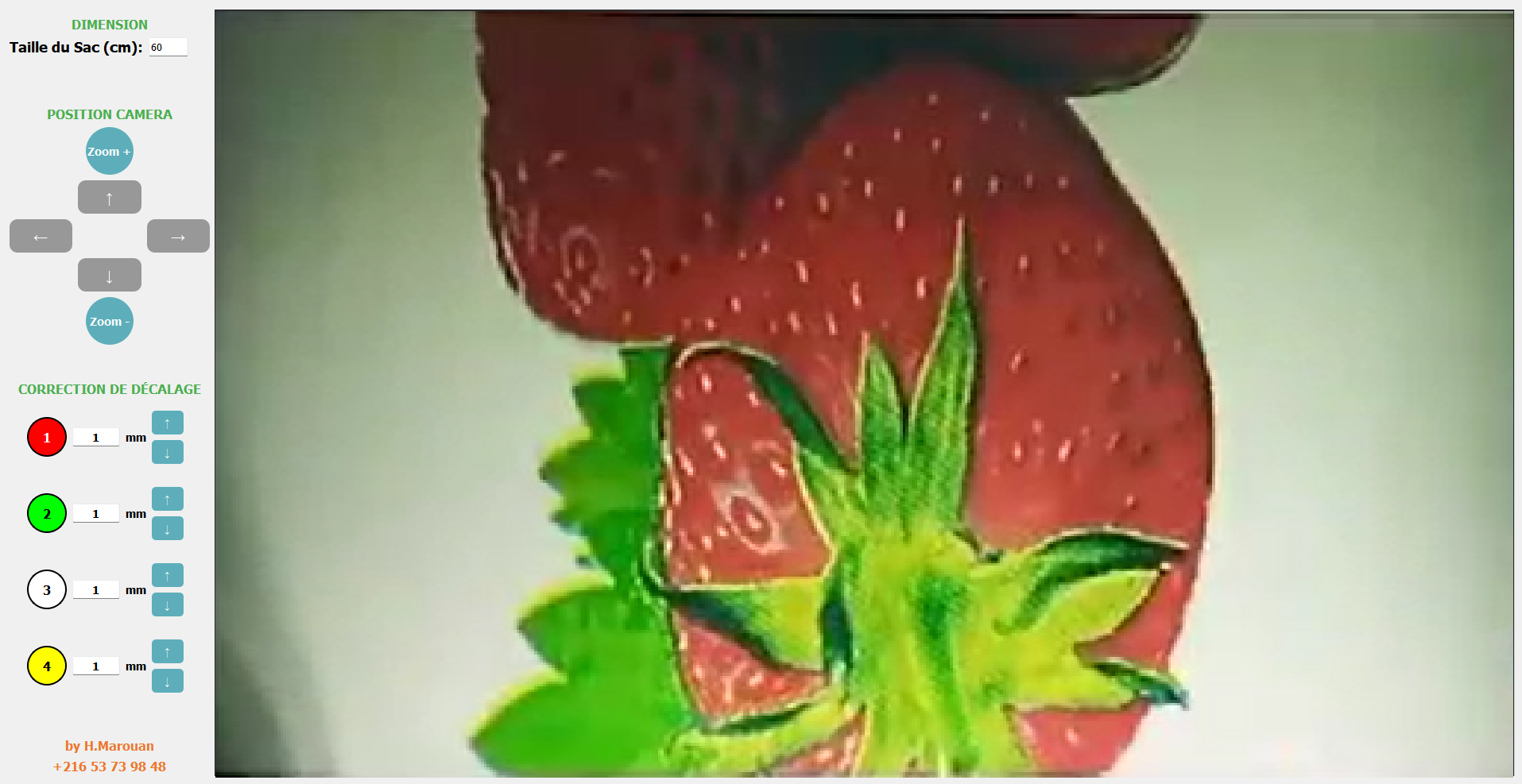 Interface Smart Viewer — inspection couleur temps réel